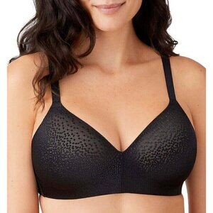 🆕WACOAL Back Appeal Wireless Seamless T-Shirt Bra 34DDD Black #856303